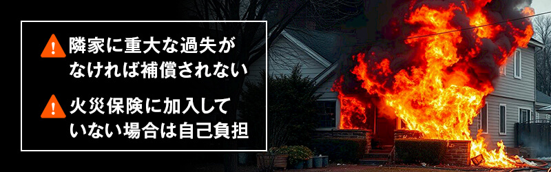 隣家の火事によるもらい火！泣き寝入りするしかない？